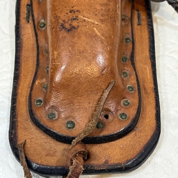 VTG '74 Handmade Brown Leather Tool/Knife Holder for Belt Rugged 6.5" Long - Picture 14 of 16